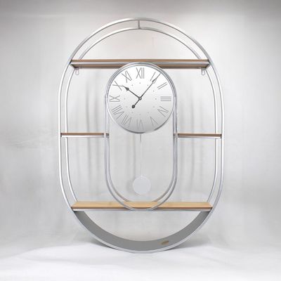 Cambridge Clock With Wooden Stand Wall Clock
 66X94X13Cm Silver